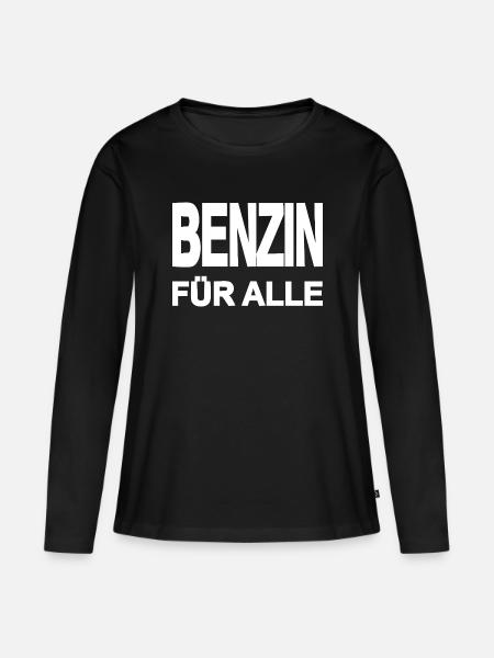 Benzin - Frauen Premium Bio Langarmshirt - Schwarz