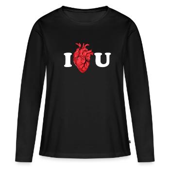 Le véritable amour comme déclaration anatomique - T-shirt manches longues Premium bio Femme - noir - Devant - Julia (174cm)