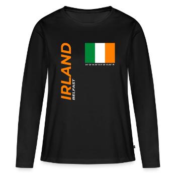 Belfast - T-shirt manches longues Premium bio Femme - noir - Devant - Julia (174cm)