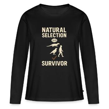 Charles Darwin Don Natural - T-shirt manches longues Premium bio Femme - noir - Devant - Julia (174cm)