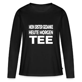 Tee - Frauen Premium Bio Langarmshirt - Schwarz - Vorne - Julia (174cm)