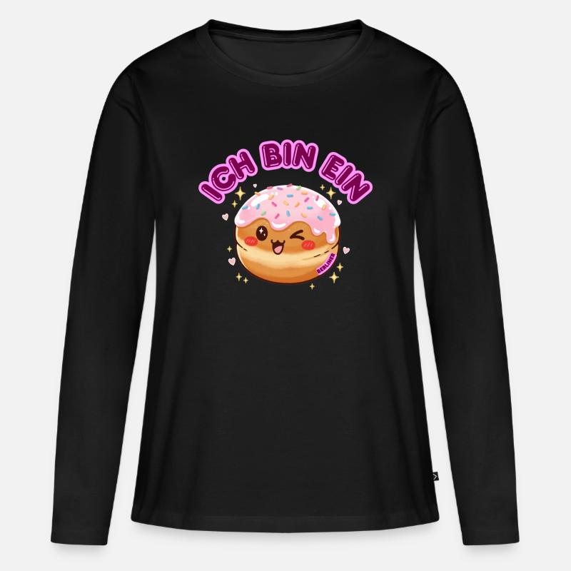 Ich bin ein Berliner - Frauen Premium Bio Langarmshirt - Schwarz