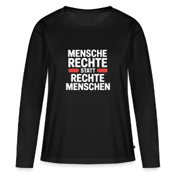 Les droits de l’homme au lieu des personnes de droite - Cool Pride - T-shirt manches longues Premium bio Femme - noir - Devant - Julia (174cm)