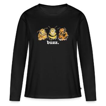 Bourdonnement des abeilles – Bourdonnement drôle pour les amateurs d’abeilles - T-shirt manches longues Premium bio Femme - noir - Devant - Julia (174cm)
