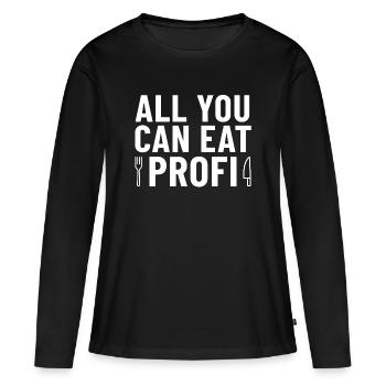 Couteau et fourchette professionnels à volonté - T-shirt manches longues Premium bio Femme - noir - Devant - Julia (174cm)