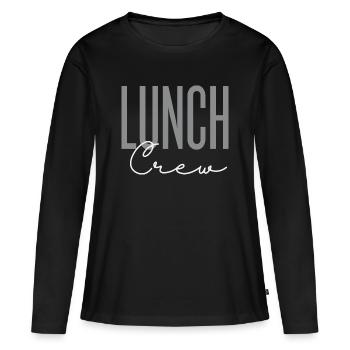 Patronne, Employée de la cafétéria - T-shirt manches longues Premium bio Femme - noir - Devant - Julia (174cm)