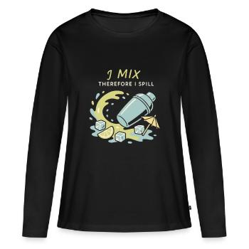 Shaker Stuck Mixologue débutant - T-shirt manches longues Premium bio Femme - noir - Devant - Julia (174cm)