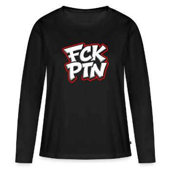 Déclaration anti-Poutine du FCK PTN - T-shirt manches longues Premium bio Femme - noir - Devant - Julia (174cm)