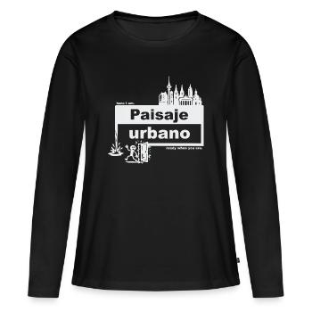 Paysage urbain - espagnol - prêt quand vous voulez - T-shirt manches longues Premium bio Femme - noir - Devant - Julia (174cm)