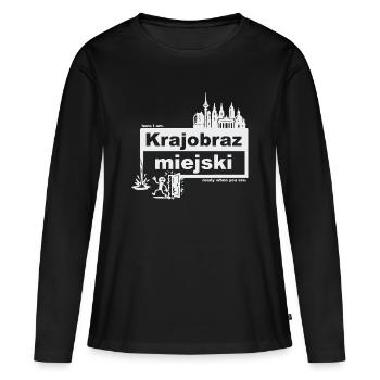 Paysage urbain - Polonais - prêt quand vous voulez - T-shirt manches longues Premium bio Femme - noir - Devant - Julia (174cm)