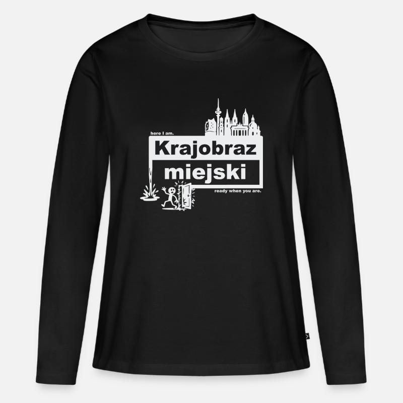 Stadtbild - polnisch - ready when you are - Frauen Premium Bio Langarmshirt - Schwarz