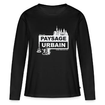Paysage urbain - français - prêt quand vous voulez - T-shirt manches longues Premium bio Femme - noir - Devant - Julia (174cm)
