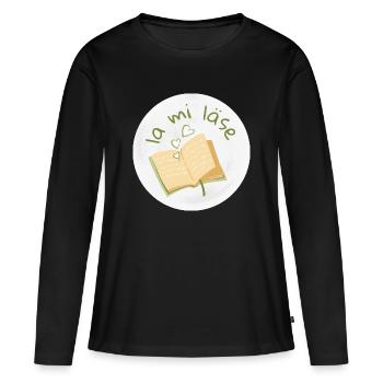 la mi läse - T-shirt manches longues Premium bio Femme - noir - Devant - Julia (174cm)