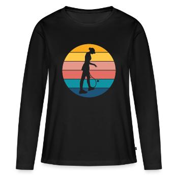 Tennis - Frauen Premium Bio Langarmshirt - Schwarz - Vorne - Julia (174cm)