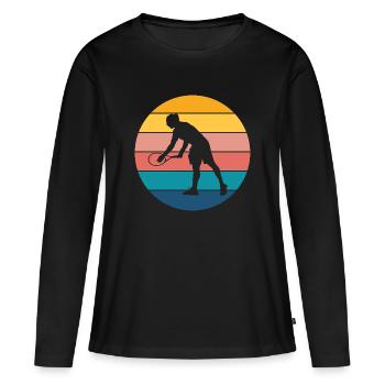 tennis - T-shirt manches longues Premium bio Femme - noir - Devant - Julia (174cm)