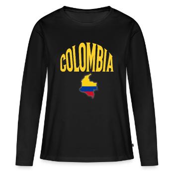 Colombie - T-shirt manches longues Premium bio Femme - noir - Devant - Julia (174cm)