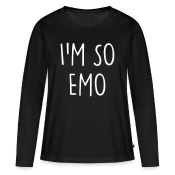 Emo - T-shirt manches longues Premium bio Femme - noir - Devant - Julia (174cm)