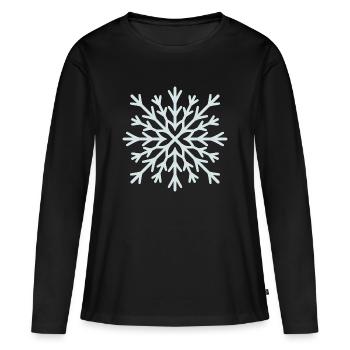 Frosted Snowflake Radiance - Women's Premium Organic Long Sleeve Shirt - black - Front - Julia (174cm)