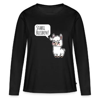 Little llama stays stable! Stay stable too! - Women's Premium Organic Long Sleeve Shirt - black - Front - Julia (174cm)