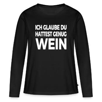 Wein - Frauen Premium Bio Langarmshirt - Schwarz - Vorne - Julia (174cm)