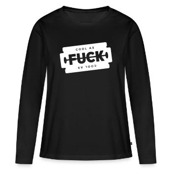 Lame de rasage cool comme un F - T-shirt manches longues Premium bio Femme - noir - Devant - Julia (174cm)