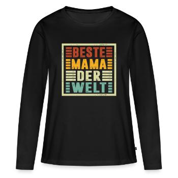 La meilleure maman du monde offre Noël - T-shirt manches longues Premium bio Femme - noir - Devant - Julia (174cm)