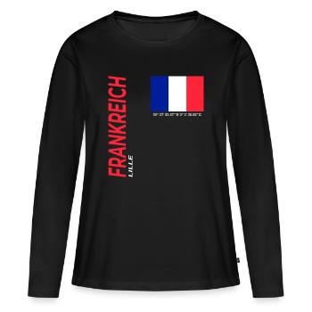 Lille - T-shirt manches longues Premium bio Femme - noir - Devant - Julia (174cm)