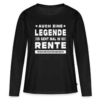 Rentner Ruhestand Geschenkidee - Frauen Premium Bio Langarmshirt - Schwarz - Vorne - Julia (174cm)
