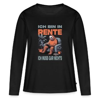 Rentner Ruhestand Geschenkidee - Frauen Premium Bio Langarmshirt - Schwarz - Vorne - Julia (174cm)