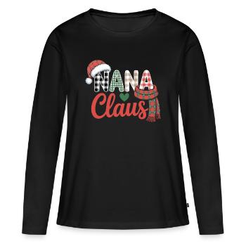 Noël de Nana Claus - T-shirt manches longues Premium bio Femme - noir - Devant - Julia (174cm)