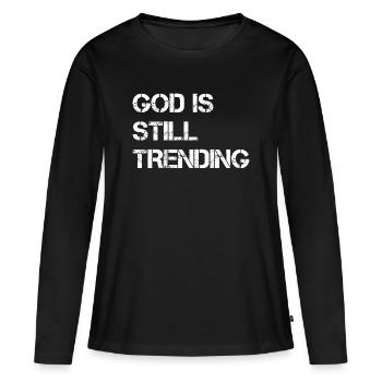 Gott bleibt im Trend - T-shirt manches longues Premium bio Femme - noir - Devant - Julia (174cm)