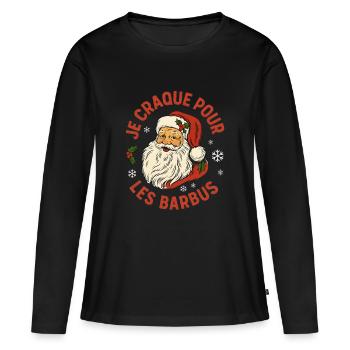 I'm crazy about vintage bearded Santas. - Women's Premium Organic Long Sleeve Shirt - black - Front - Julia (174cm)