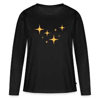 Stardust Glitter Pattern - Women's Premium Organic Long Sleeve Shirt - black - Front - Julia (174cm)