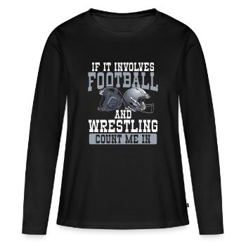 Mélange de football américain et de lutte - T-shirt manches longues Premium bio Femme - noir - Devant - Julia (174cm)