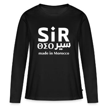 Sir Maroc Made in Morocco - T-shirt manches longues Premium bio Femme - noir - Devant - Julia (174cm)