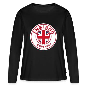Coventry Crest inspiriertes Rundell - Frauen Premium Bio Langarmshirt - Schwarz - Vorne - Julia (174cm)