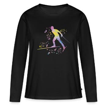 Ski de fond Ski de fond - T-shirt manches longues Premium bio Femme - noir - Devant - Julia (174cm)