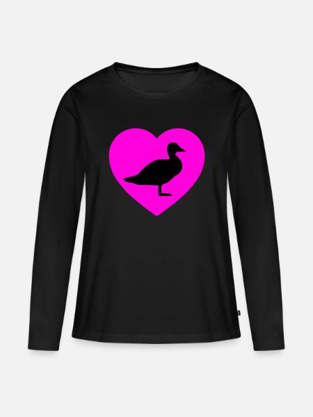 Ente - Frauen Premium Bio Langarmshirt - Schwarz