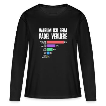 Bad Loser - Humour de padel pour hommes - T-shirt manches longues Premium bio Femme - noir - Devant - Julia (174cm)
