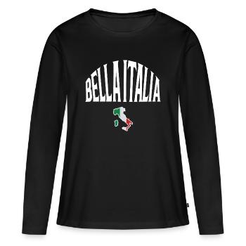 Bella Italia - T-shirt manches longues Premium bio Femme - noir - Devant - Julia (174cm)