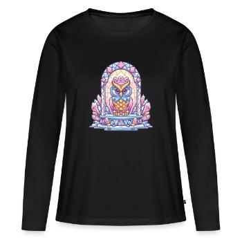 Trône de la Chouette de Cristal - T-shirt manches longues Premium bio Femme - noir - Devant - Julia (174cm)
