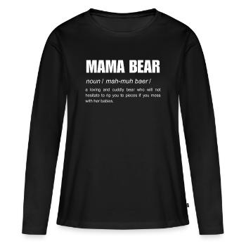 Définition du nom drôle de maman ours - T-shirt manches longues Premium bio Femme - noir - Devant - Julia (174cm)