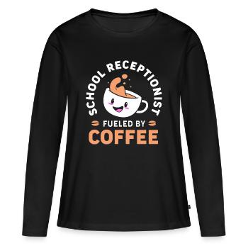 Réceptionniste Réceptionniste scolaire - T-shirt manches longues Premium bio Femme - noir - Devant - Julia (174cm)