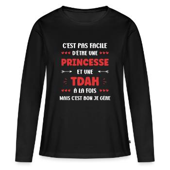ADHD - Women's Premium Organic Long Sleeve Shirt - black - Front - Julia (174cm)