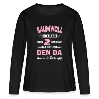 2nd Wedding Anniversary Anniversary Wife Gift - Women's Premium Organic Long Sleeve Shirt - black - Front - Julia (174cm)