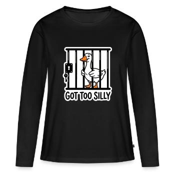 Oie idiote en prison est devenue trop ridicule - T-shirt manches longues Premium bio Femme - noir - Devant - Julia (174cm)