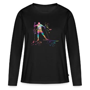 Ski de fond Ski de fond - T-shirt manches longues Premium bio Femme - noir - Devant - Julia (174cm)