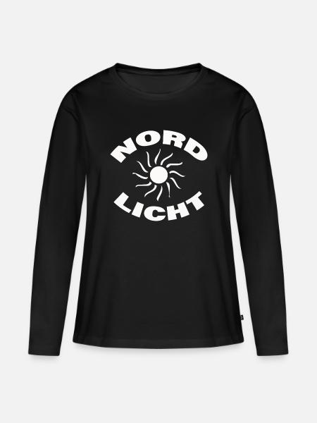 NORDLICHT - Frauen Premium Bio Langarmshirt - Schwarz