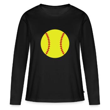 Softball - T-shirt manches longues Premium bio Femme - noir - Devant - Julia (174cm)