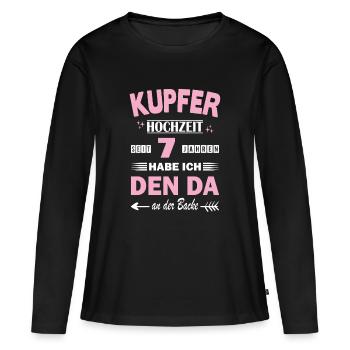 Copper Wedding 7th Wedding Anniversary Anniversary Wife - Women's Premium Organic Long Sleeve Shirt - black - Front - Julia (174cm)